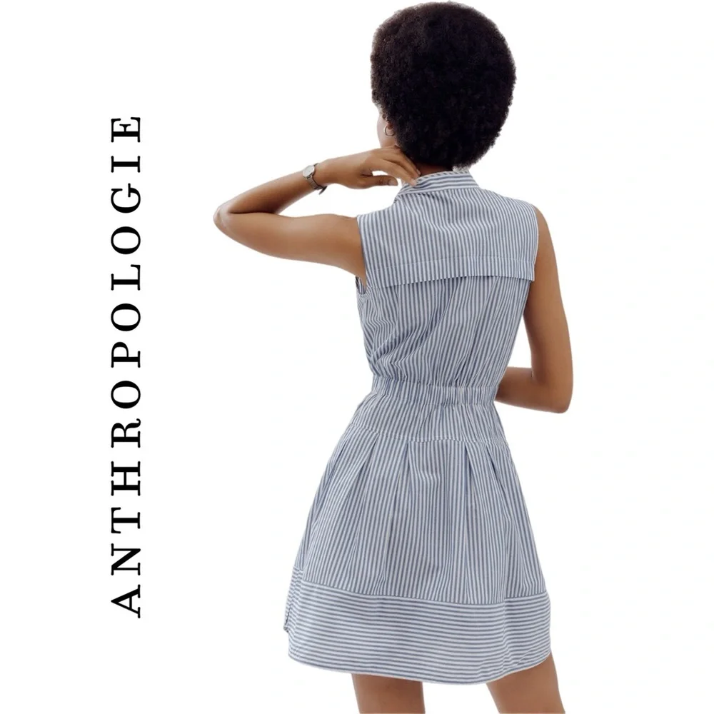 Anthropologie Maeve Sleeveless V-Neck Fit & Flare Shirtdress_2